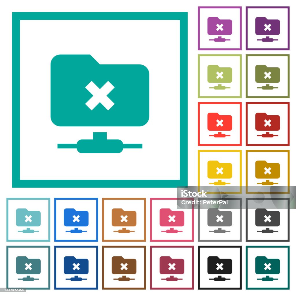 FTP cancel operation flat color icons with quadrant frames FTP cancel operation flat color icons with quadrant frames on white background Arguing stock vector