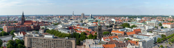 Aerial view on the center of Hannover, Germany Aerial view on the center of Hannover, Germany hanover germany stock pictures, royalty-free photos & images
