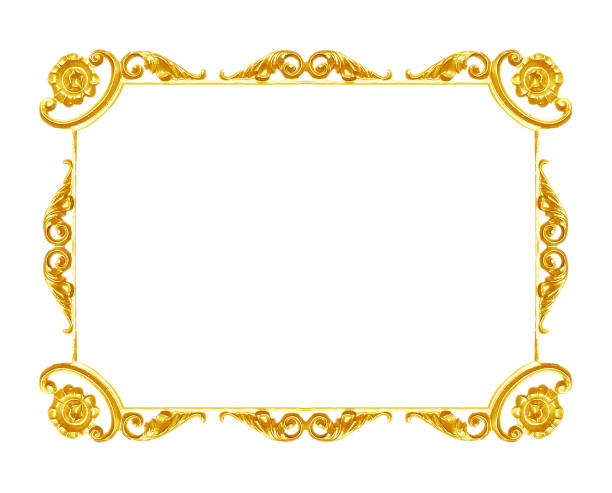 istock Ornament elements, vintage gold frame floral designs 1009902402