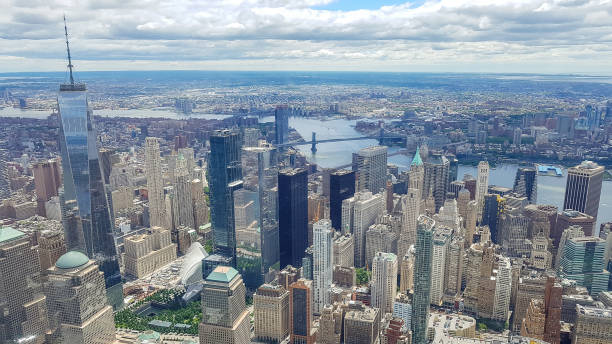 istock aerial view of lower Manhattan, Usa 1009903312