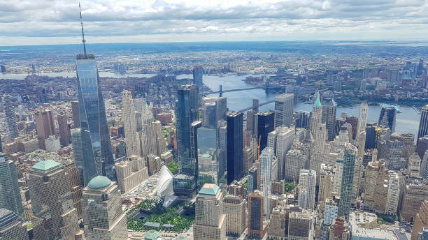 istock aerial view of lower Manhattan, Usa 1009903320