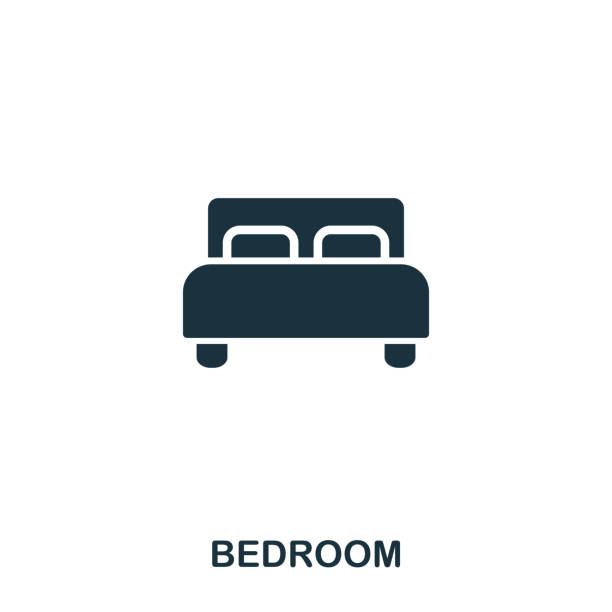 yatak odası yaratıcı simgesi. basit öğe örnek. yatak odası kavramı sembol tasarımı emlak koleksiyonundan. web, mobil ve yazdırma için kullanılabilir. web tasarım, apps, yazılım, yazdırma. - bed stock illustrations