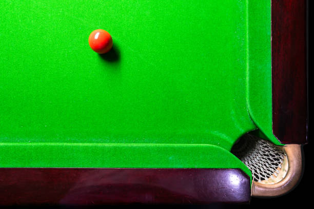 istock Snooker table top view with snooker balls on green 1009909904