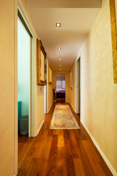 istock Corridor with parquet and open doors 1009910656