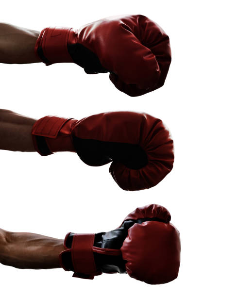 istock Set of boxing gloves isolated on white background 1009913822