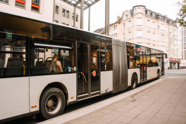istock Rear view of city bus 1009926026