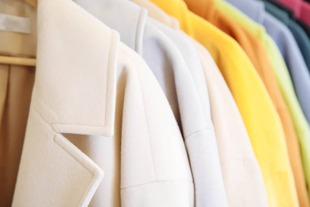 istock Clothing store. Colorful cashmere coats. 1009929376