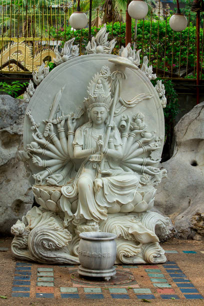 istock Chinese gods carved from white marble. 1009934496
