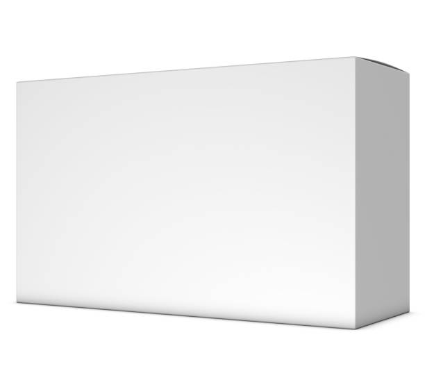 modello di rendering realistico della scatola 3d su sfondo bianco - bottle wine white blank foto e immagini stock