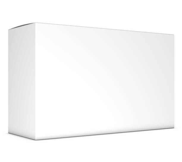 maqueta de representación realista caja 3d sobre fondo blanco - packaging bottle plastic wine fotografías e imágenes de stock