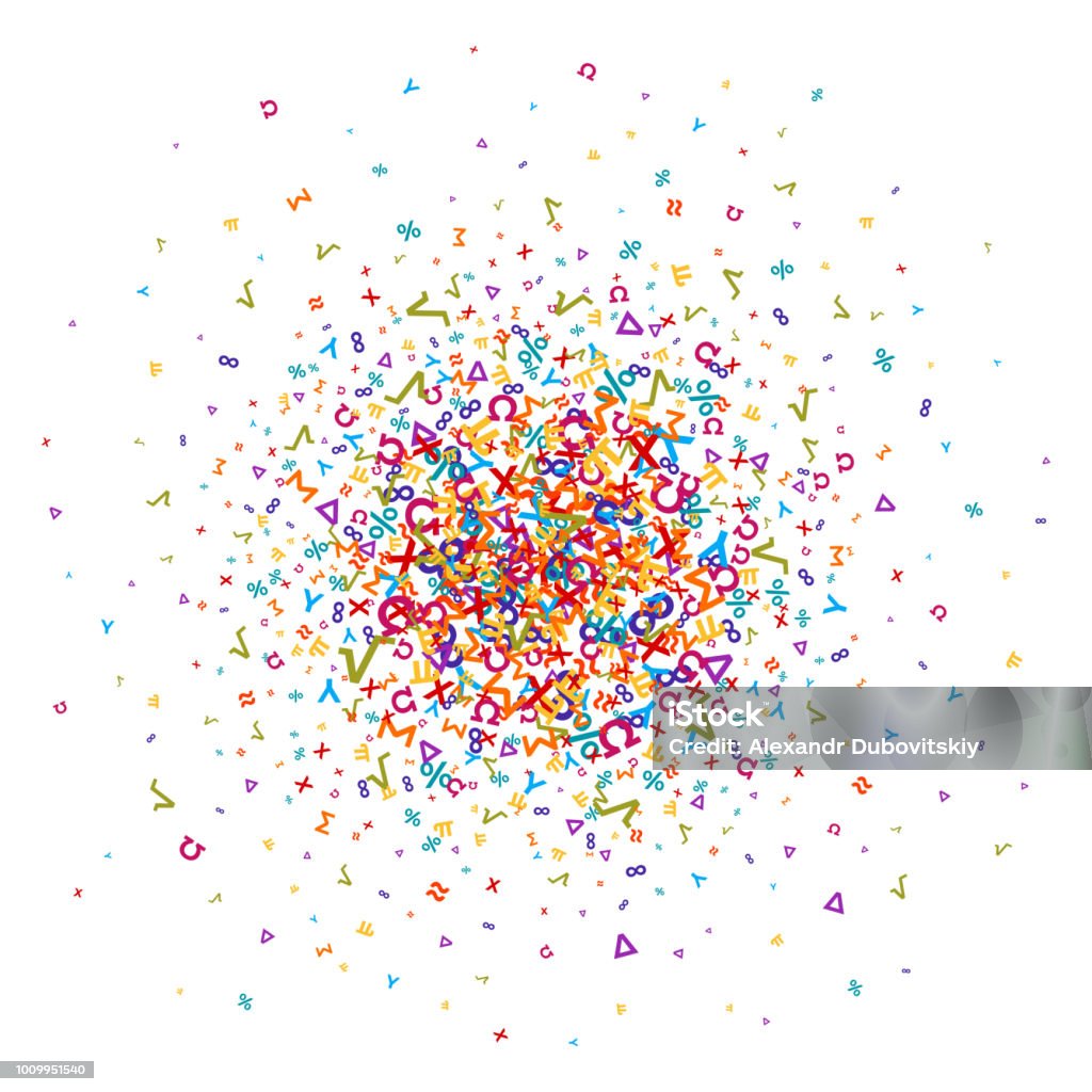 Colorful Math Background Integrs Vector Colorful Mathematics Background Element In Flat Style Stock ...