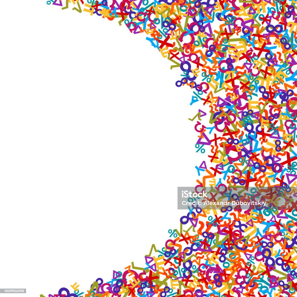 Colorful Math Background Integrs Vector Colorful Mathematics Background Element In Flat Style Stock ...