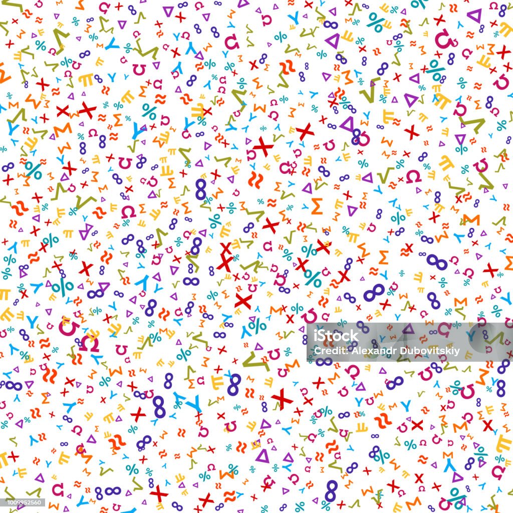 Colorful Math Background Integrs Vector Colorful Mathematics Background Element In Flat Style Stock ...