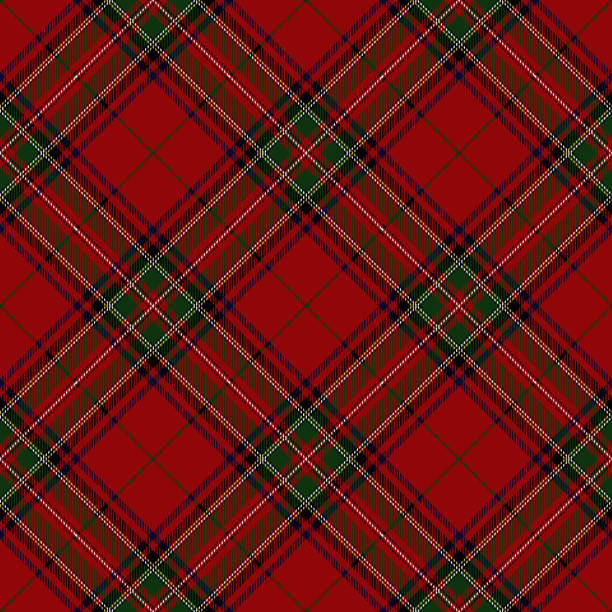 illustrazioni stock, clip art, cartoni animati e icone di tendenza di plaid tartan scozzese del clan stewart - plaid tartan backgrounds pattern
