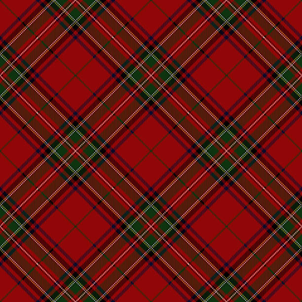 ilustrações de stock, clip art, desenhos animados e ícones de clan stewart scottish tartan plaid - wallpaper pattern pattern diamond shaped checked