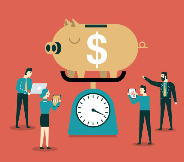 Piggy Bank Business and Finance - Data Analysis retirement planning advisor stock illustrations