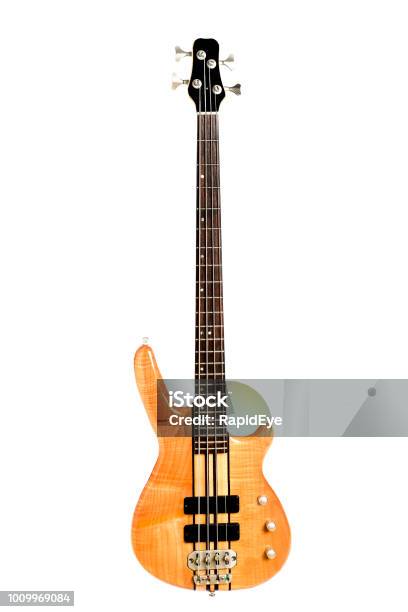 Electric Bass Guitar Stock Photo - Download Image Now - Bass Guitar, Cut Out, White Background