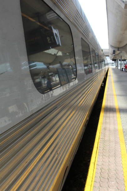 train's Empire Builder train at station stop