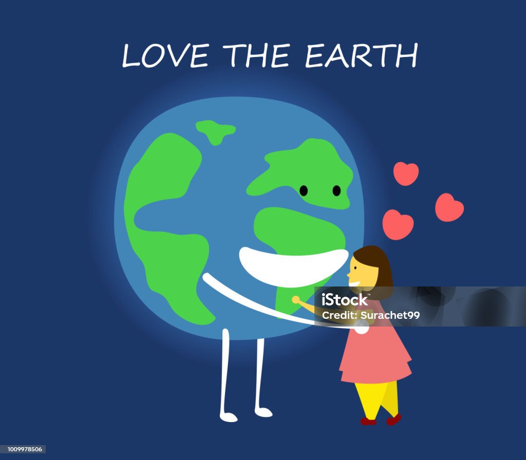 Love the earth concept. save the world. vector illustration Change stock vector