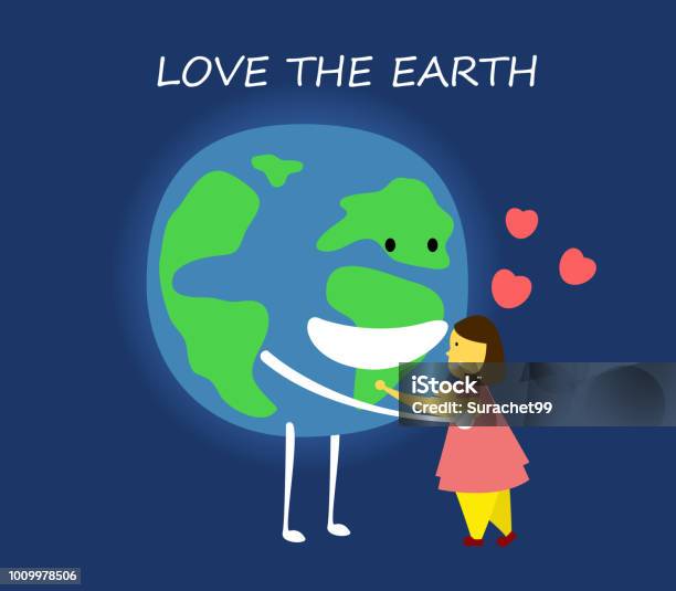 Love The Earth Concept Save The World Vector Illustration Stock Illustration - Download Image Now