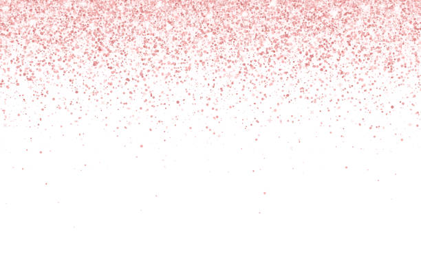 Rose gold falling particles on white background. Vector Rose gold falling particles on white background. Vector illustration pink color stock illustrations