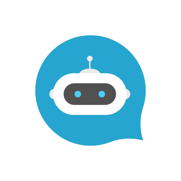 ÐеÑаÑÑ Chat bot icon sign on blue background artificial intelligence icon stock illustrations