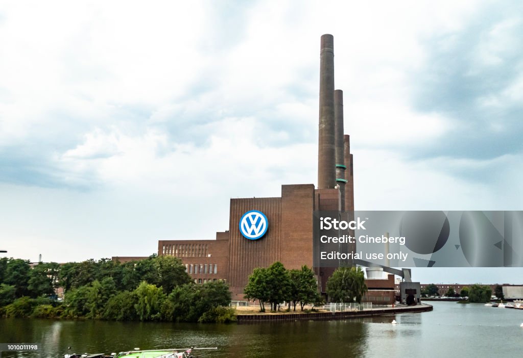 Wolfsburg Volkswagen Plant outdoors Berlin, Germany - July 28, 2018: Wolfsburg Volkswagen Plant. Volkswagen's largest manufacturing plant in the world, the worldwide headquarters of Volkswagen Group Volkswagen Emissions Scandal Stock Photo