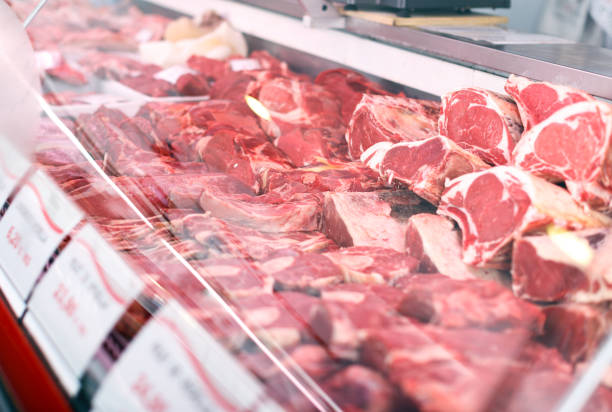 istock Meat displayed for sale in shop 1010011492