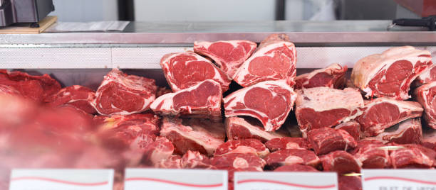 istock Meat displayed for sale in shop 1010011522