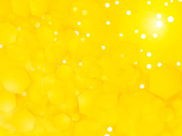 ilustraciones, imágenes clip art, dibujos animados e iconos de stock de fondo abstracto amarillo partido cuadrados con círculos blancos - honey hexagon honeycomb spring