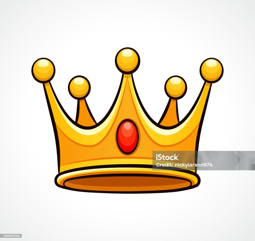 Vector Crown On White Background Stock Illustration - Download Image Now -  Crown - Headwear, Cartoon, Jewelry - iStock