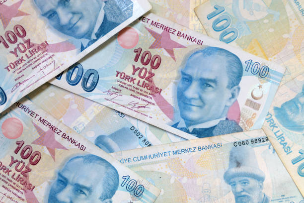 One Hundred Turkish Lira One Hundred Turkish Lira lira sign photos stock pictures, royalty-free photos & images