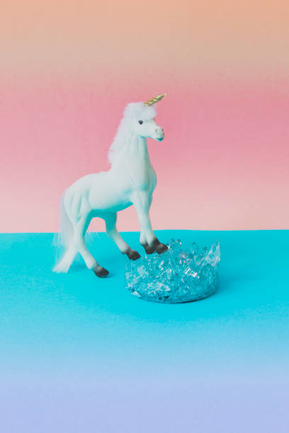 istock A white unicorn and crystals. 1010035744