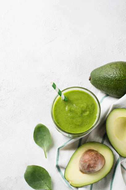 istock Avocado and spinach smoothie in glass 1010047822