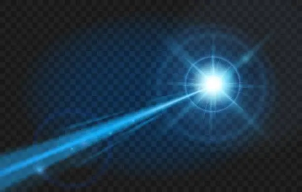 Vector illustration of Blue laser beam isolated