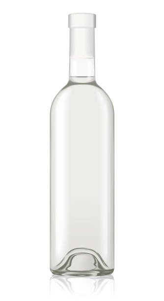 Vector Wine Bottle Mockup Template Isolated Drink Alcohol Beverage Liquid vector art illustration