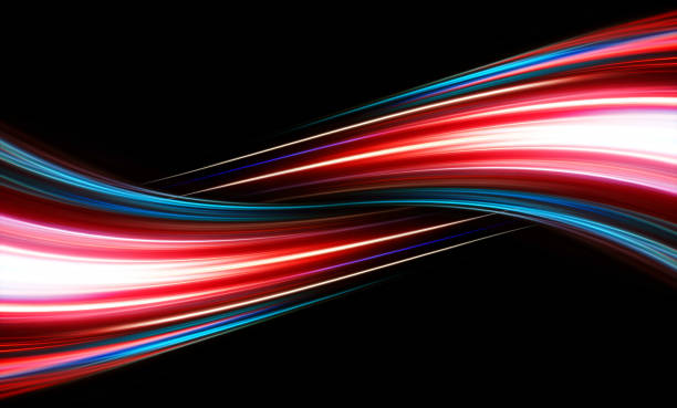 Abstract background of long explosure tale light on black ,Technology backgroud