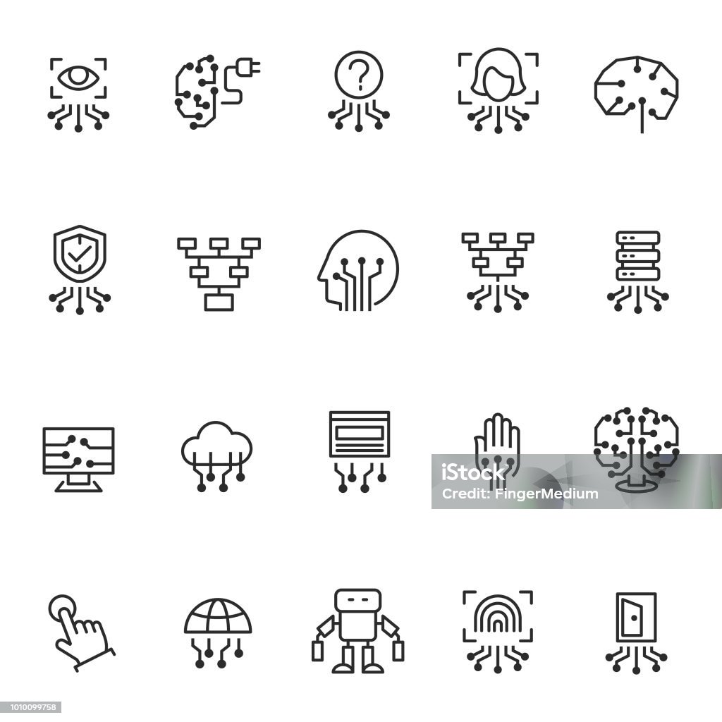 Artificial intelligence icon set Artificial Intelligence stock vector
