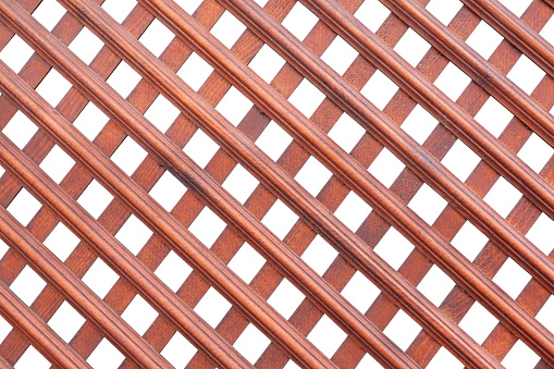 Wooden lattice, isolated on white background
