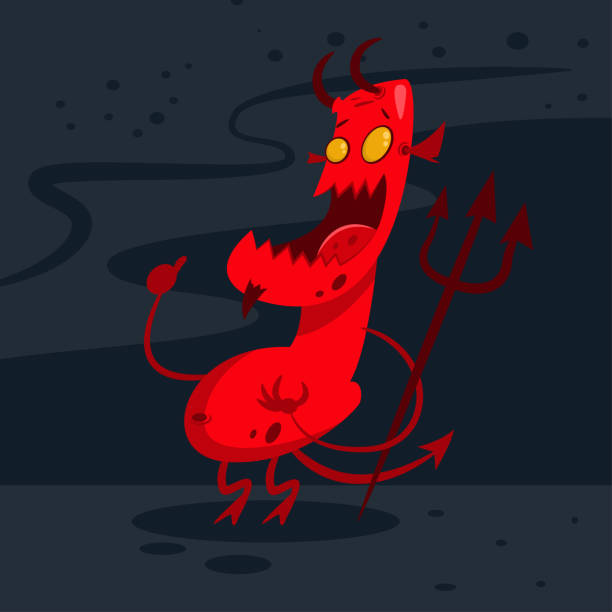 The Devil Animation 310+ Devil Cartoon Monster Fictional Character Pitchfork Stock ...