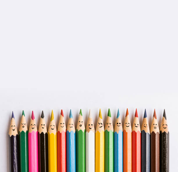 colour pencils stock photo