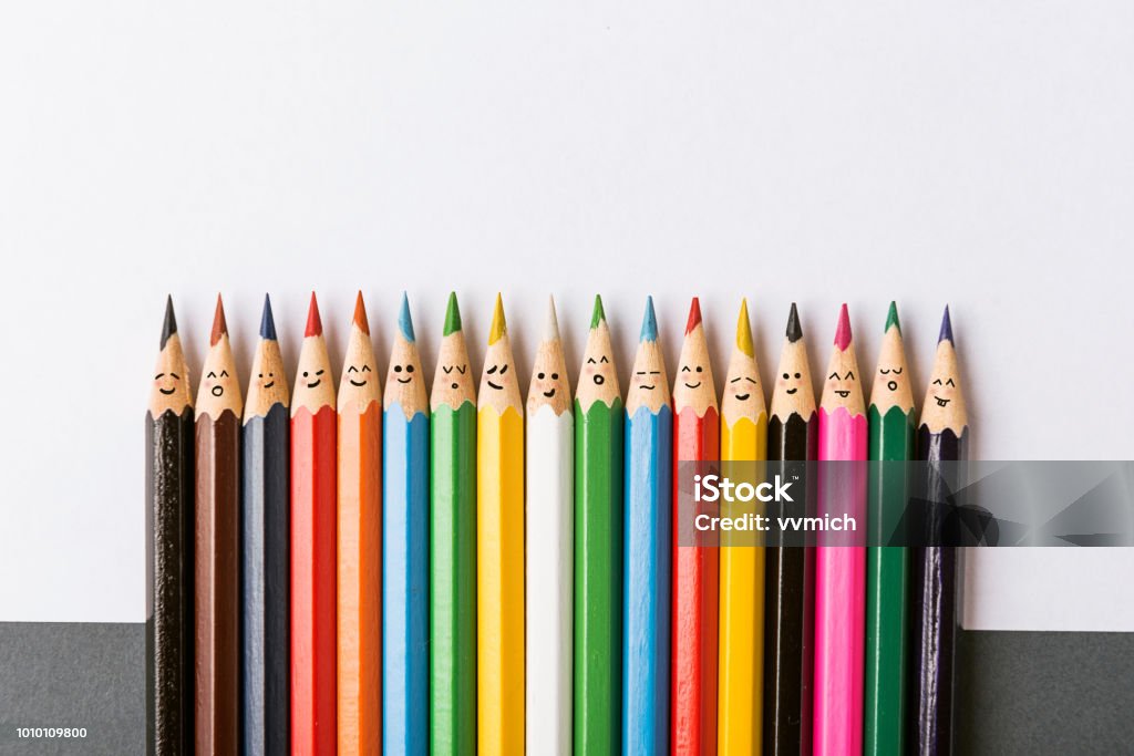 Farb-Stifte - Lizenzfrei Diversität Stock-Foto