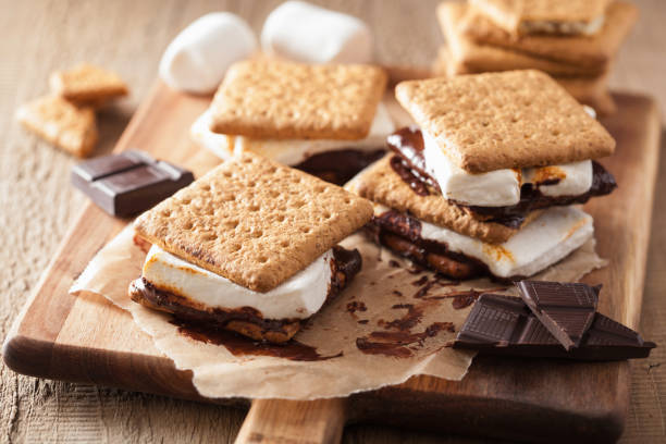 istock homemade marshmallow s'mores with chocolate on crackers 1010110672