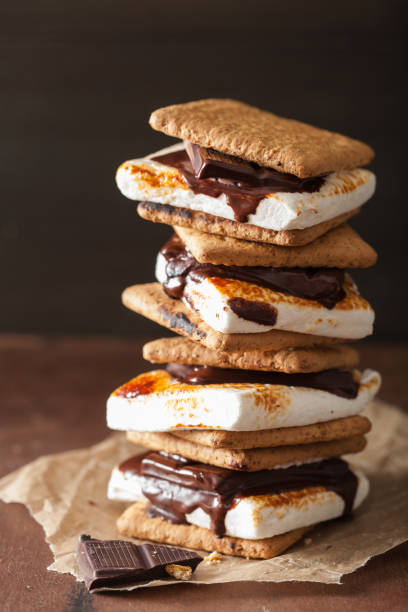istock homemade marshmallow s'mores with chocolate on crackers 1010113994
