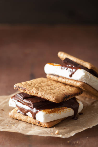 istock homemade marshmallow s'mores with chocolate on crackers 1010114940