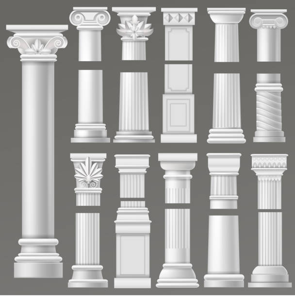 istock Ancient column vector historical antique column or classic pillar of historic roman architecture illustration ancientry architectural set of rome or greek culture isolated on background 1010117650