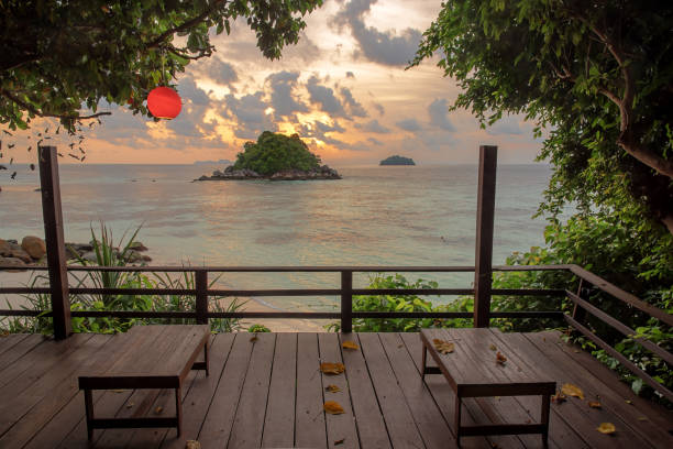 istock Sea View Terrace At Tropical Sunset 1010120328