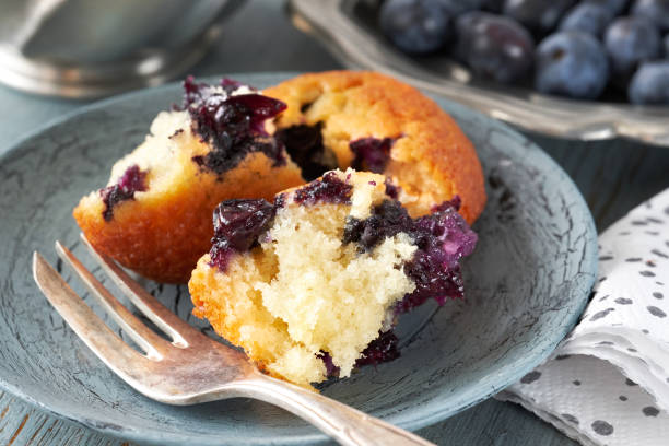 istock Close-up on broken tasty blueberry muffin 1010139408