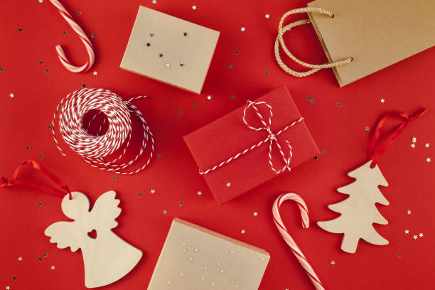 istock New Year or Christmas presents red background 1010169366