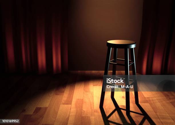 Comedy Stage 3d Illustration Stock Photo - Download Image Now - Comedian, Stage - Performance Space, Humor